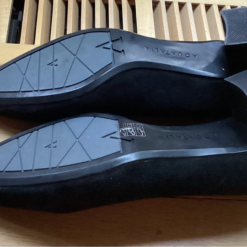 Aquatalia Pasha Black Suede Weatherproof Block Heel Pumps Size 12M - Picture 9 of 10